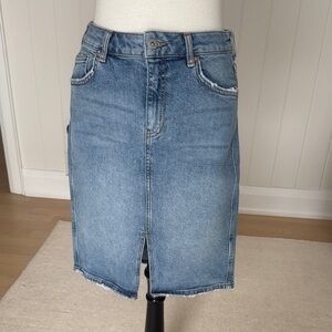 Anthropologie Pilcro and the Letterpress Blue Denim Skirt size 4